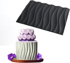 mostsom Silicone Lace Mold for Fondant, Wave Pattern Embossing Mat, and Decorating – Flexible Food-Grade Mold for Cake, Chocolate, Resin, Soap, Clay Crafts (D_Wave)