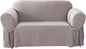 SureFit Cotton Duck Loveseat Box Cushion One Piece Slipcover, Furniture Cover by SureFitInc