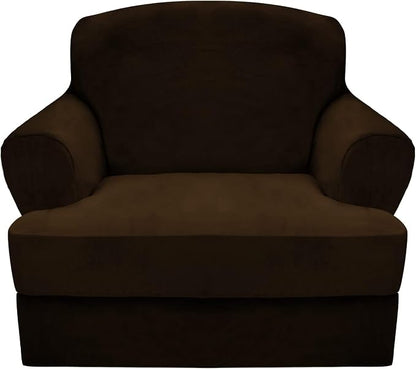 CUCRAF T Cushion Sofa Cover 2 Piece Armchair Slipcovers, Soft Thick Velvet by CUCRAF