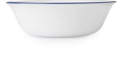 Corelle Vitrelle 18-Piece Service for 6 Dinnerware Set Triple Layer Glass and Chip Resistant, Lightweight Round Plates and Bowls Set, Indigo Speckle