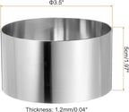 HARFINGTON Round Cake Ring 3.5 x 2 Inch Seamless Stainless Steel Pastry Mousse Dessert Ring Mirror Coating for Baking Cooking Making Tool