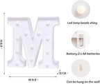 Foaky LED Letter Lights Sign Marquee Light Up Letters Sign for Night Light Wedding/Birthday Party Battery Powered Christmas Lamp Home Bar Decoration(M Sign)