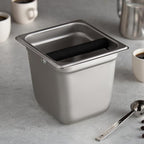 TrueCraftware- 6” Deep Commercial Grade Stainless Steel Coffee Knock Box with Rubber Knock Bar 0.6mm Thickness- Durable Barista Espresso Knock Box Perfect for Restaurant Cafes Home