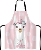 Llama with fun quote You are llamazing Bib Apron with Adjustable Neck for Men Women,Suitable for Home Kitchen Cooking Waitress Chef Grill Bistro Baking Apron