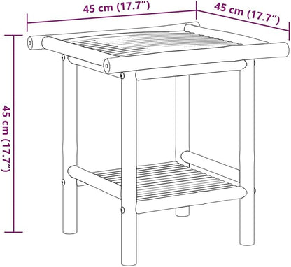 Bamboo Fiber Coffee Table with Storage Shelf, Eco-Friendly Modern Square Design - Image 2