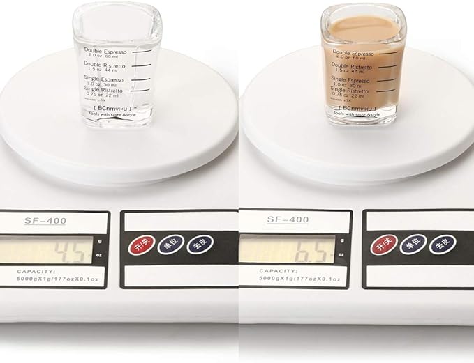 Espresso Shot Glass Liquid Heavy Sturdy Glass Shot Glasses Measuring cup Wine Glass 1 Pack 2oz/60ml By BCnmviku(Sturdy 1Pack)