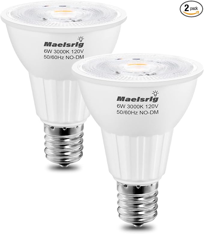 Maelsrlg E17 LED Bulb 6W, Intermediate Base Spotlight Bulb, Warm White 3000K by Maelsrlg