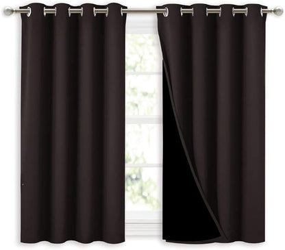NICETOWN 100% Blackout Curtains 45 inches Length, 2 Thick Layers Completely by NICETOWN