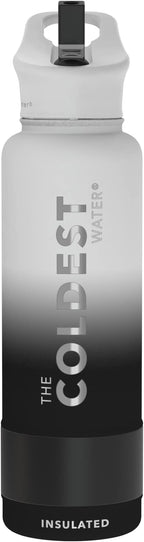 Coldest Insulated Water Bottle with Straw Lid - Stainless Steel Metal Insulated Bottle for Men & Women (Hyperspace White, 40 oz)