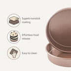 Non Toxic Nonstick 9 inch Round Cake Pans Set of 2 | Quality Non Stick 9 inches Layer Circle Cake Pan 2 inches Deep | Best 9in Baking Pan PFOA, BPA free Nontoxic | 9inch 9inches Cake Pans Set