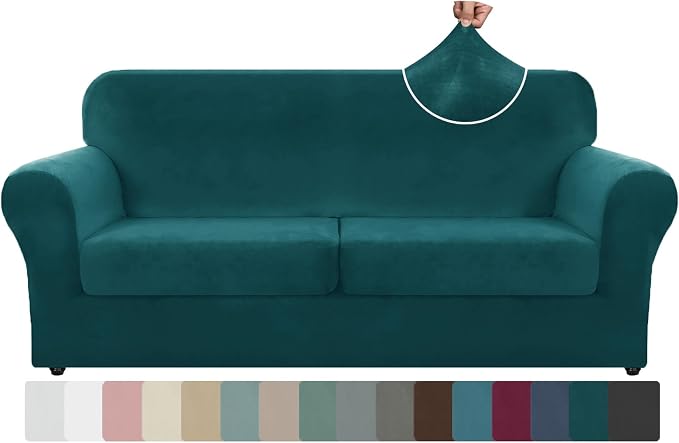 ZNSAYOTX Oversized Velvet 3 Piece Couch Cover by ZNSAYOTX