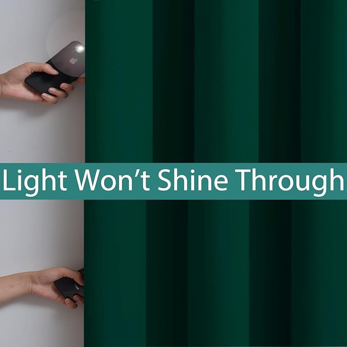 Yakamok 100% Blackout Lined Panels, Room Darkening Thermal Insulated Blackout - Image 3