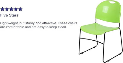 Flash Furniture HERCULES Series 880 lb. Capacity Green Ultra-Compact Stack Chair - Image 4