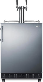 Summit Appliance 24" Wide Wine Kegerator/Refrigerator Combo, Black Interior, Caster Wheels, Residential/Commercial Use (RHD, Wine)