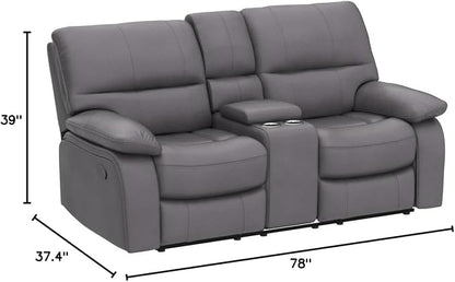 Betsy Furniture Microfiber Reclining Sofa Couch Set Living Room Set 8007 - Image 2
