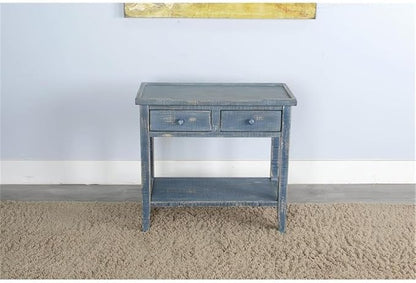 Sunny Designs Marina Ocean Blue Wood Side Table - Image 4