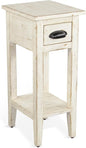 Sunny Designs Marina Farmhouse Mahogany Wood Chair Side Table in White Sand by Sunny+Designs