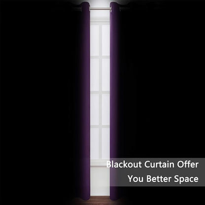 Blackout Curtains 52 x 120 Inch Long Purple Curtains Set of 2 Panels Room - Image 3