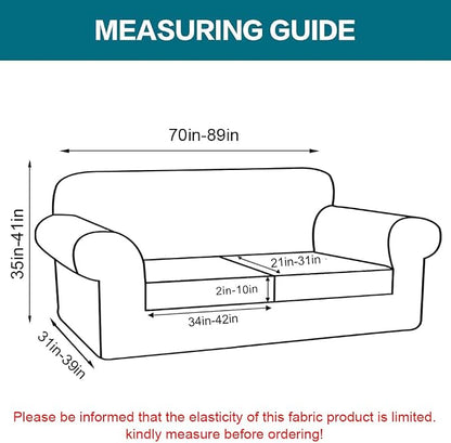 Turquoize 3 Piece Sofa Covers for 2 Cushion Couch Sofa Slipcover Soft Couch - Image 2