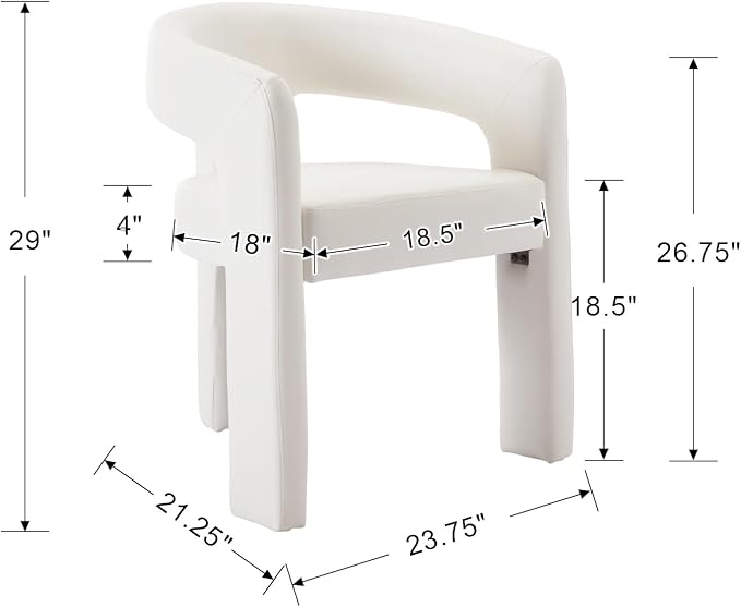 BESTANO Set of 4 Modern PU Leather Upholstered Dining Chairs - Image 3