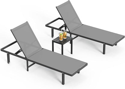 Pool Lounge Chairs Set of 3，Outdoor Lounge Chairs - Image 8