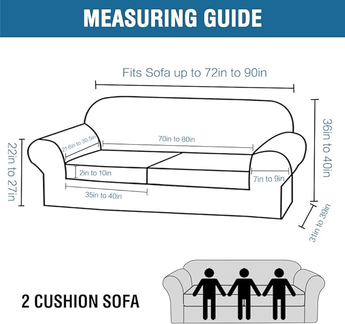 H.VERSAILTEX Real Velvet Plush 3 Piece Stretch Sofa Covers Couch Covers - Image 2