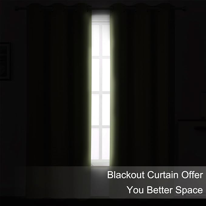 Sage Green Thermal Blackout Curtains/42 x 95 Inch/Set of 2 Panels Room - Image 3