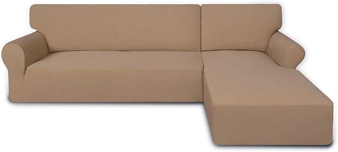PureFit Stretch Sectional Couch Covers 2 pcs Non Slip L Shape Sofa Cover | by PureFit