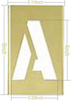 Deezio 4 Inch Brass Interlocking Stencil Set of Numbers and Letters Kit - 46 Piece Set