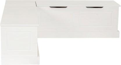 Linon Harris White Solid Pine Backless Nook - Image 10
