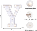 Foaky LED Letter Lights Sign Marquee Light Up Letters Sign for Night Light Wedding/Birthday Party Battery Powered Christmas Lamp Home Bar Decoration(Y)