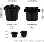 Espresso Knock Box,watchget Coffee Knock Box with Durable Knock Bar Space-Saving Coffee Ground Bin Non-Slip Base, Small Espresso Dump Bin