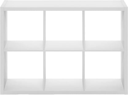 Furinno Cubicle Book Shelf, 6-Cube Bookshelf, Extra Thick Frame Horizontally & - Image 13