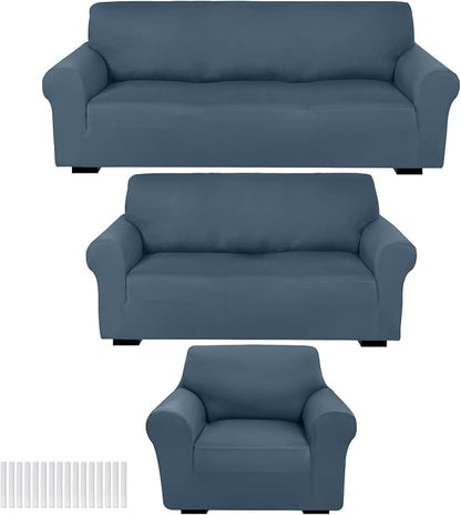 Peryiter 3 Pcs Couch and Loveseat Covers Set Sofa Cover by Peryiter