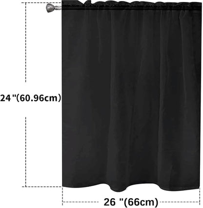 SpaceDresser Basic Rod Pocket Sheer Voile Window Curtain Panels Black 1 Pair 2 - Image 2