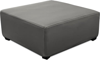 Super Stretch 40x40x15 inch Square Ottoman Cover- Soft Form Fit Ottoman Cover by UOIJAY
