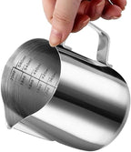 Stainless Steel Milk Frothing Pitcher Cappuccino Pitcher Pouring Jug Espresso Cup Creamer Cup for Latte Art, 20 Ounce (600 ML)