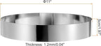 HARFINGTON Round Cake Ring 11 x 2 Inch Seamless Stainless Steel Pastry Mousse Dessert Ring Mirror Coating for Baking Cooking Making Tool