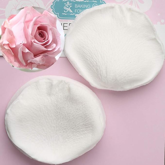 10 Pcs Austin Rose Cutter Set and 2 Pcs Rose Petals Shape Silicone Fondant Mold Veining Petal Sugar Flower Making Tool Cake Decorating Gumpaste Flowers Decor Kit