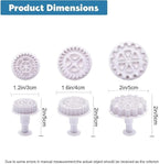 3Pcs White Gear Cookie Cutters, Steampunk Cogs Plunger Mold, 3D Gear Cookie Stamp Mold, Clock Wheel Biscuits Fondant Molds for Cake Cookie food Decoration Cookie Cutters Baking Tools