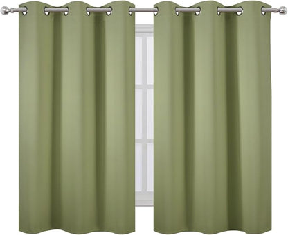 Sage Green Blackout Curtains/38 x 54 Inch/Set of Two Panels Grommet Living Room - Image 2