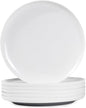 Webbylee Melamine Dessert Plates Set of 6-7.5" Serving Durable Dishes Perfect for Kitchen Outdoor Use,Durable Small Plates for Salad-White & Grey