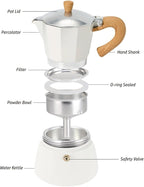AGOGO Milano Moka pot, Stovetop Espresso maker, Greca Coffee Maker, Stovetop coffee maker and espresso maker percolator With Paper Filter 6 Cup Cream