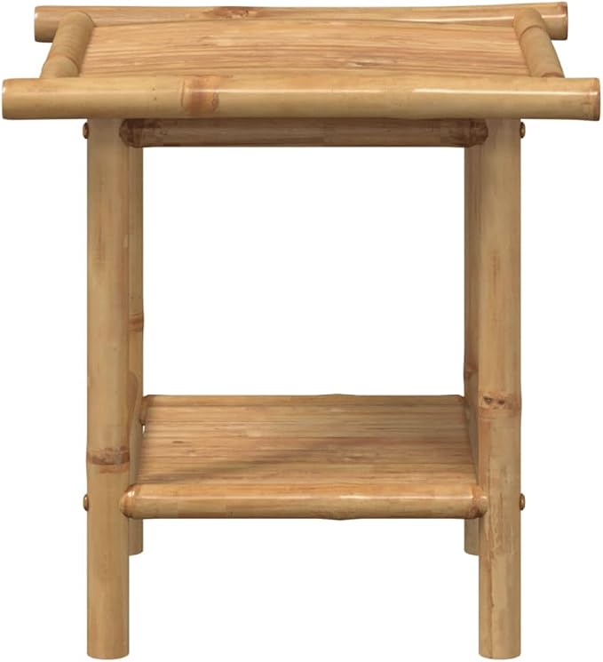 Bamboo Fiber Coffee Table with Storage Shelf, Eco-Friendly Modern Square Design - Image 4