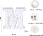 Foaky LED Letter Lights Sign Marquee Light Up Letters Sign for Night Light Wedding/Birthday Party Battery Powered Christmas Lamp Home Bar Decoration(M)