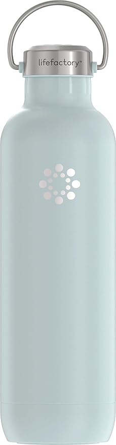 Lifefactory 32-Ounce Stainless Steel Vacuum-Insulated Sport Bottle, Mint
