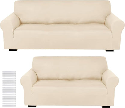 Peryiter 2 Pcs Sofa Covers Couch and Loveseat Covers Set Stretch Sofa Slipcover by Peryiter