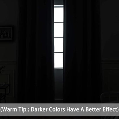 Yakamok Room Darkening Curtains 52x72 inch Length Olive Green-Living Room | 2 - Image 6