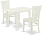 East West Furniture NDVA3-LWH-W 3 Piece Modern Dining Table Set Contains a by EastWestFurniture