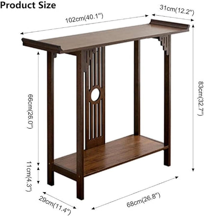 Japanese Style Console Table, Bamboo Accent Table - Image 2
